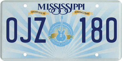 MS license plate OJZ180