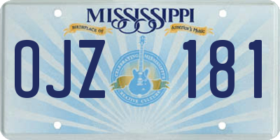MS license plate OJZ181