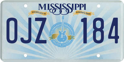 MS license plate OJZ184