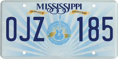MS license plate OJZ185