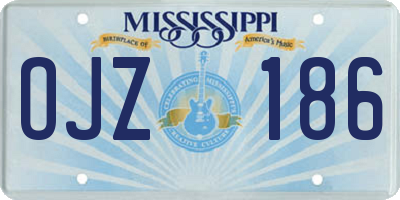 MS license plate OJZ186