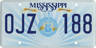 MS license plate OJZ188