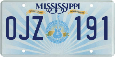 MS license plate OJZ191