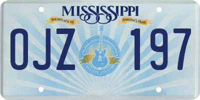 MS license plate OJZ197
