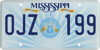 MS license plate OJZ199