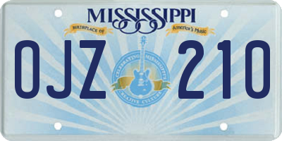 MS license plate OJZ210