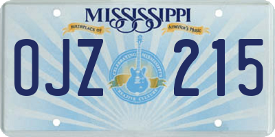 MS license plate OJZ215