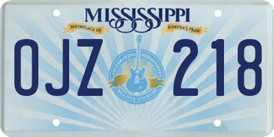 MS license plate OJZ218