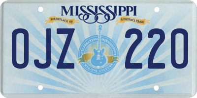 MS license plate OJZ220