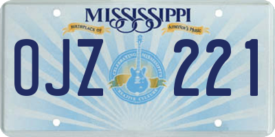 MS license plate OJZ221