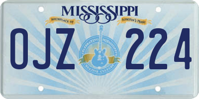 MS license plate OJZ224