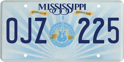 MS license plate OJZ225
