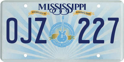 MS license plate OJZ227
