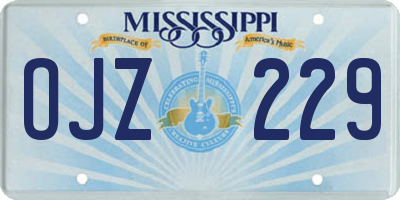 MS license plate OJZ229