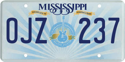MS license plate OJZ237