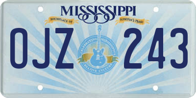 MS license plate OJZ243