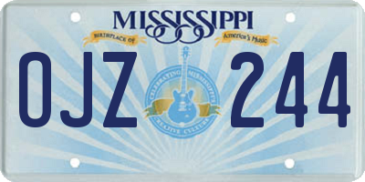 MS license plate OJZ244