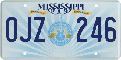 MS license plate OJZ246