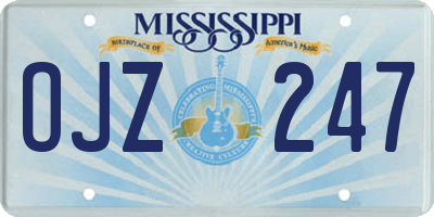 MS license plate OJZ247