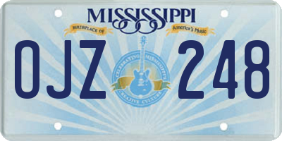 MS license plate OJZ248