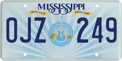 MS license plate OJZ249