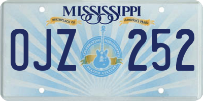 MS license plate OJZ252