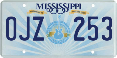 MS license plate OJZ253
