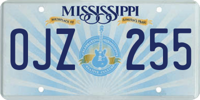MS license plate OJZ255