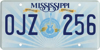 MS license plate OJZ256