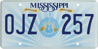 MS license plate OJZ257