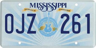MS license plate OJZ261