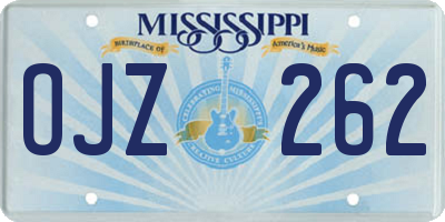 MS license plate OJZ262