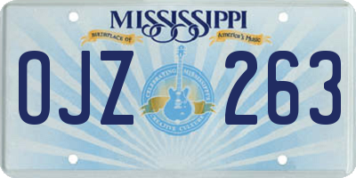 MS license plate OJZ263