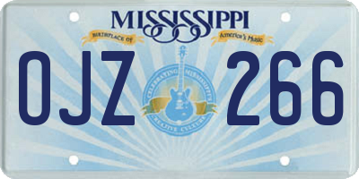 MS license plate OJZ266