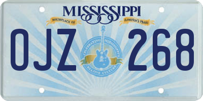 MS license plate OJZ268