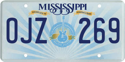 MS license plate OJZ269