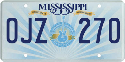 MS license plate OJZ270