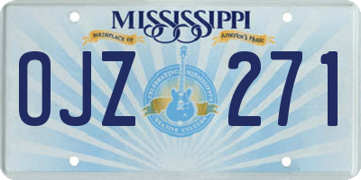 MS license plate OJZ271