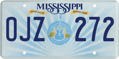 MS license plate OJZ272