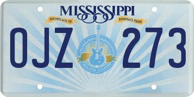 MS license plate OJZ273