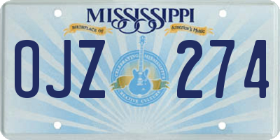 MS license plate OJZ274