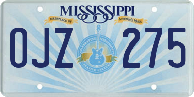 MS license plate OJZ275