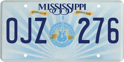 MS license plate OJZ276