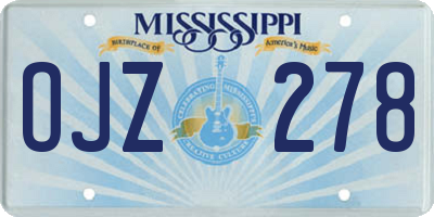 MS license plate OJZ278