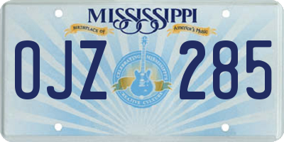MS license plate OJZ285