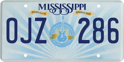 MS license plate OJZ286