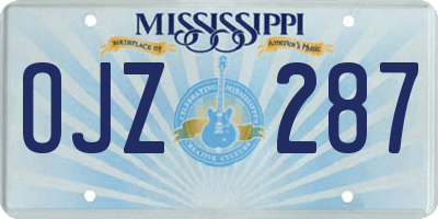 MS license plate OJZ287