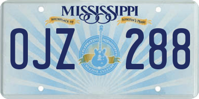MS license plate OJZ288
