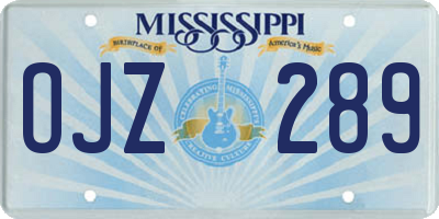 MS license plate OJZ289