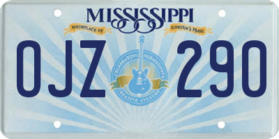 MS license plate OJZ290
